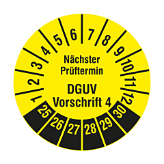 DGUV inspection label, 2025-2030, polyethylene foil, Ø 20 mm - View Product