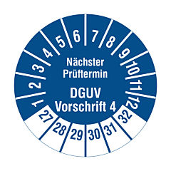 DGUV inspection label, 2027-2032, polyethylene foil, Ø 20 mm - View Product