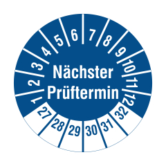 inspection label 'Nächster Prüftermin', 2027-2032, polyethylene foil, Ø 20 mm - View Product