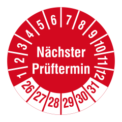 inspection label 'Nächster Prüftermin', 2026-2031, polyethylene foil, Ø 30 mm - View Product