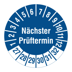 inspection label 'Nächster Prüftermin', 2027-2032, polyethylene foil, Ø 30 mm - View Product