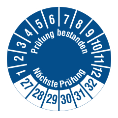 inspection date label, several years, 2027-2032, polyethylene foil, Ø 30 mm - View Product