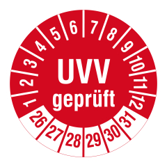 UVV inspection label, 2026-2031, polyethylene foil, Ø 30 mm - View Product