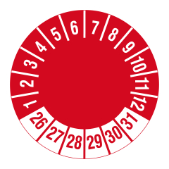 inspection date label, several years, 2026-2031, polyethylene foil, Ø 30 mm - View Product