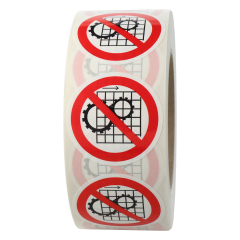 prohibited sign, do not remove protective devices, Ø 50 mm - View Product