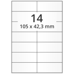 polyester labels, white, 105 x 42.3 mm - View Product