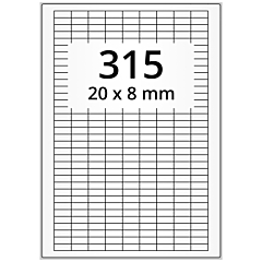 polyester labels, white, 20 x 8 mm - View Product