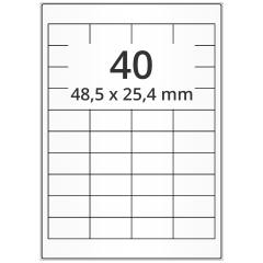 polyester labels, white, 48.5 x 25.4 mm - View Product