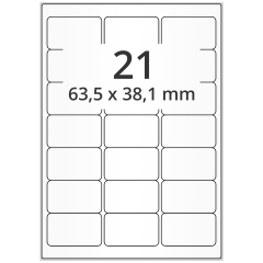 polyester labels, white, 63.5 x 38.1 mm - View Product