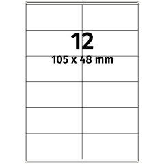 polyethylene foil labels, white, 105 x 48 mm - View Product