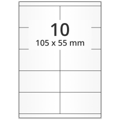 polyethylene foil labels, white, 105 x 55 mm - View Product