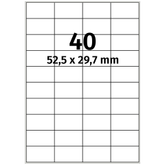 polyethylene foil labels, white, 52 x 30 mm - View Product