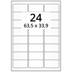 polyethylene foil labels, white, 64 x 34 mm - View Product