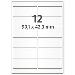 polyethylene foil labels, white, 99.1 x 42.3 mm - View Product