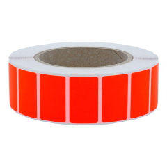 fluorescent paper labels, bright red, 38 x 23 mm - View Product