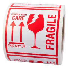 package handling label, polyethylene foil, 100 x 100 mm - View Product