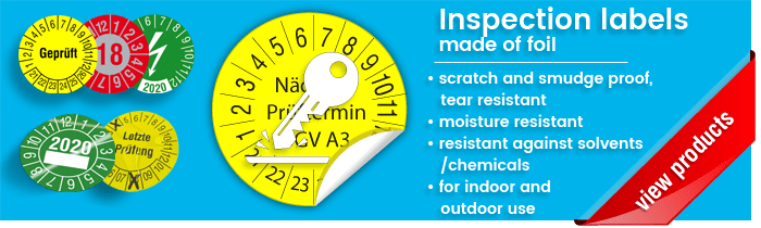 Foil inspection labels Foil inspection labels