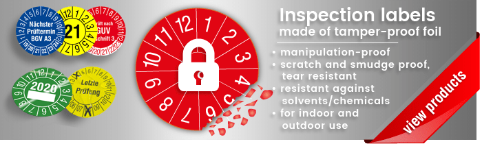Tamper proof inspection labels Tamper proof inspection labels