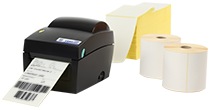 Shipping labels and label printers