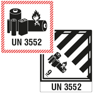 Transportation Labels: Sodium-ion Batteries (UN Number 3552) - View Assortment